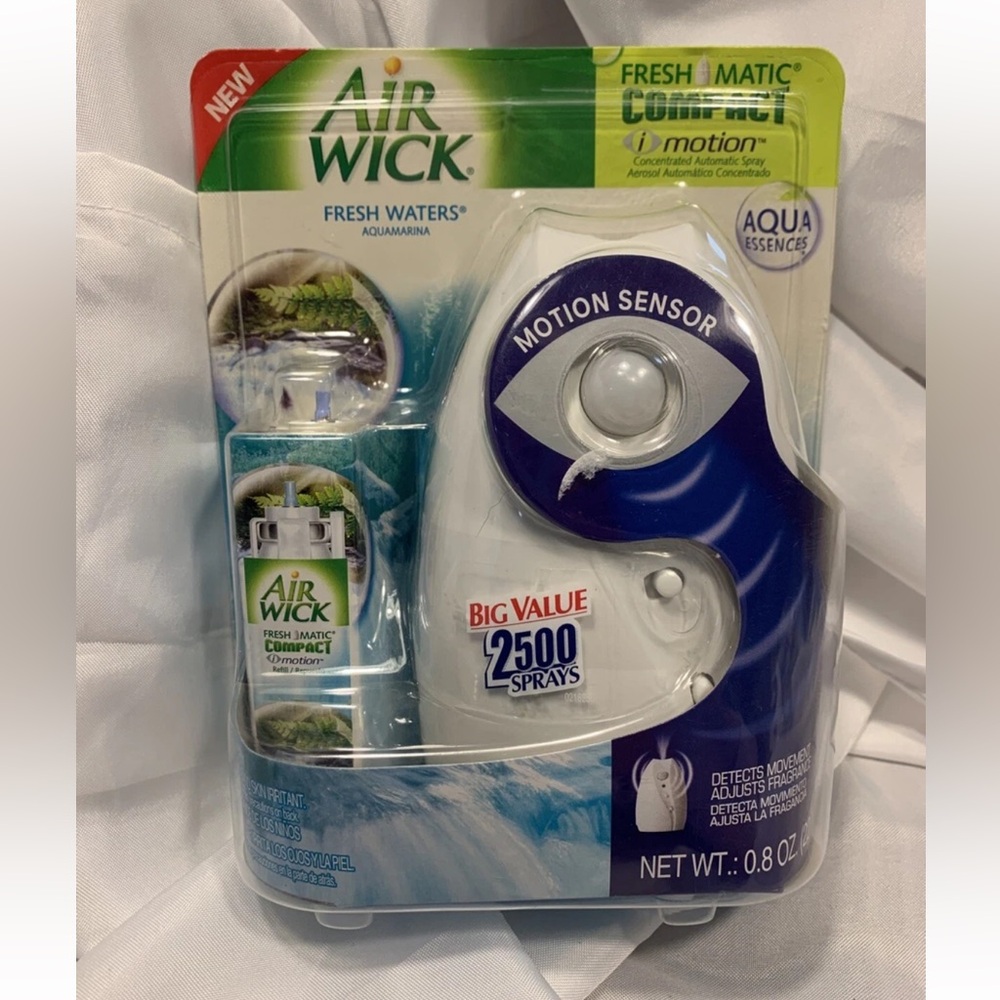 (1) AIR WICK FRESH WATERS  FRESHMATIC COMPACT I MOTION SENSOR 0.71 OZ RARE HTF